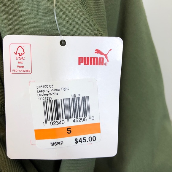 NWT Puma Leggings Olive Green Sz S - Picture 8 of 8